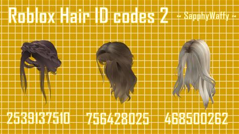 Visit millions of free experiences and games on your smartphone, tablet, computer, Xbox One, Oculus Rift, Meta Quest, and more. . Hair id roblox